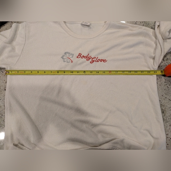 Vintage Body Glove White Terry Cloth Sweatshirt Long Sleeve Embroidered 🌺 - Picture 4 of 9